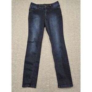 Liz Claiborne Sara Slim Dark Wash Indigo Mid Rise Stretch Denim Jeans Size M/8